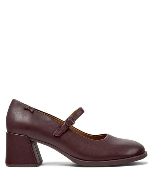 Camper Brown Buckle-Strap Block-Heel Loafers