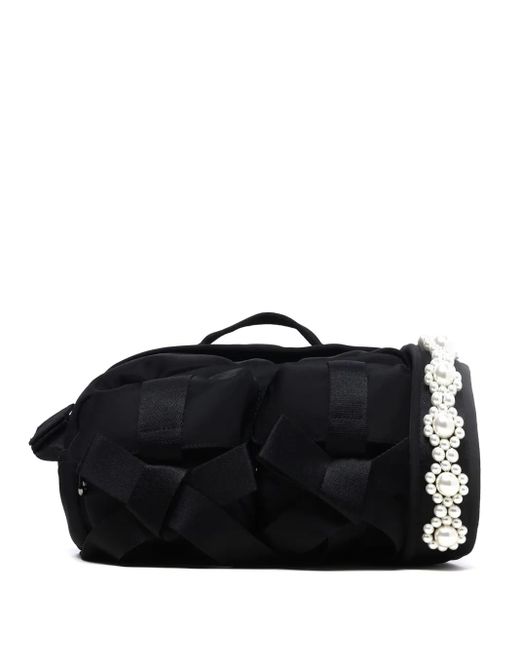 Simone Rocha Black Classic Bow Kuriertasche Mit Schleife