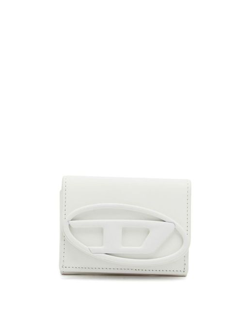 DIESEL White Tri-fold Wallet In Matte Leather