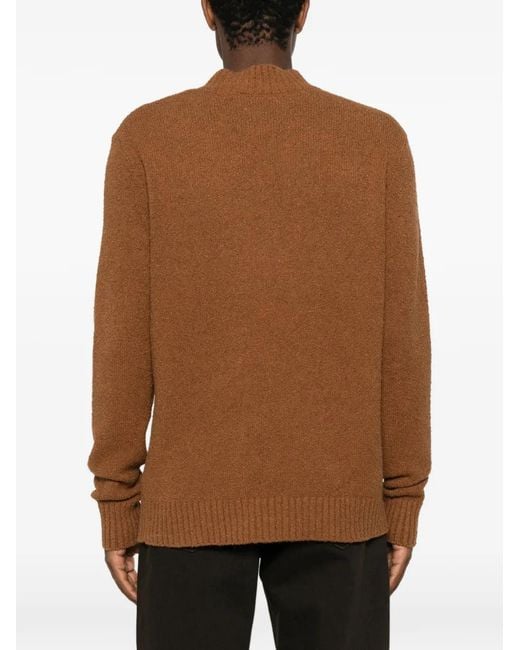 Drykorn Brown Zayn Ribbed-Knit Mock-Neck Sweater for men