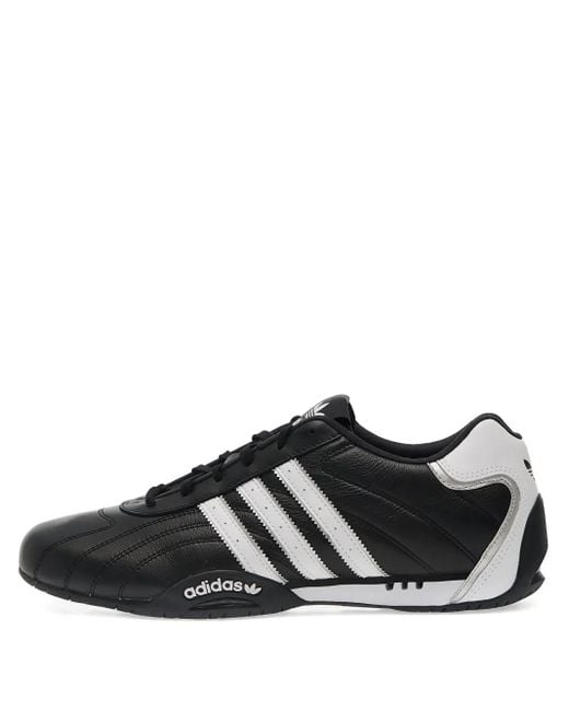 メンズ Adidas Adiracer スリーストライプ レザースニーカー Black