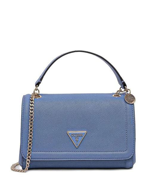 Guess Blue Schultertasche mit Logo-Schild