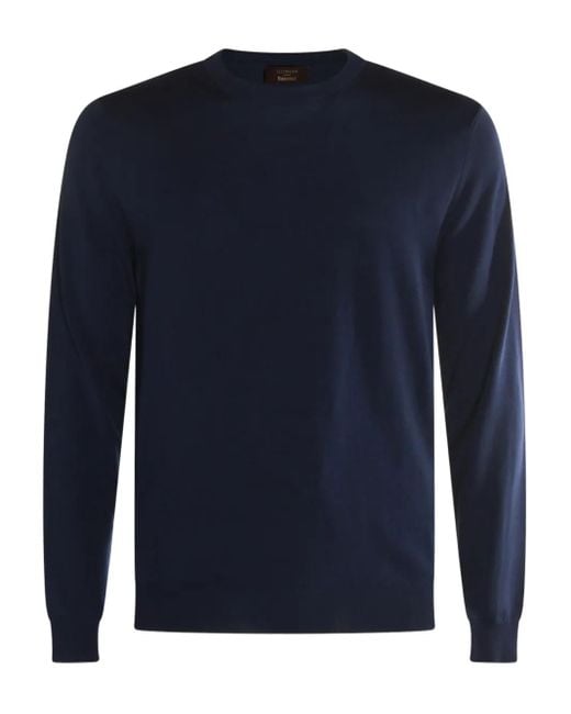 Maglione A Girocollo A Maniche Lunghe da Uomo di Zanone in Blu Lyst