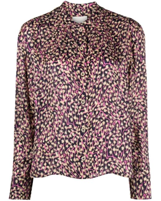 Isabel Marant Pink Leidy Graphic-print Blouse