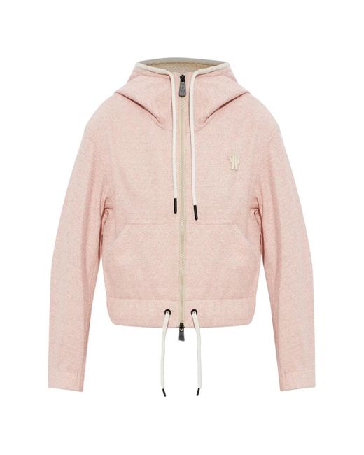 Moncler Pink Logo-Patch Hoodie
