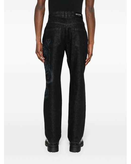 Balmain Straight Jeans in het Black voor heren