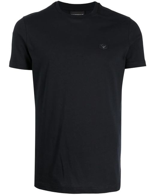 Emporio Armani Black Logo Cotton T-Shirt for men