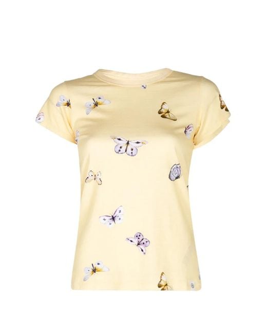 Rag & Bone Natural Butterfly-Print T-Shirt