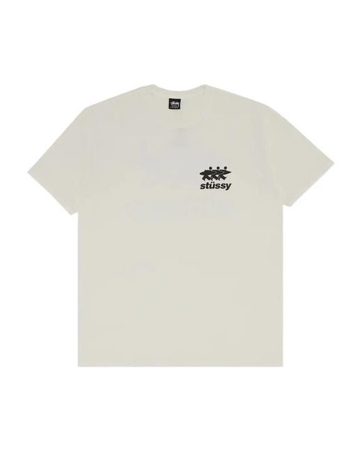 Stussy White Surfwalk Pigment Dyed T-Shirt for men