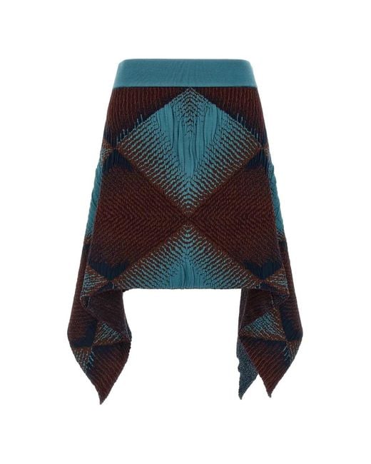 Kiko Kostadinov Black Ikat Argyle Asymmetric Skirt