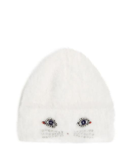 Gorro de punto suave Karl Lagerfeld de color White