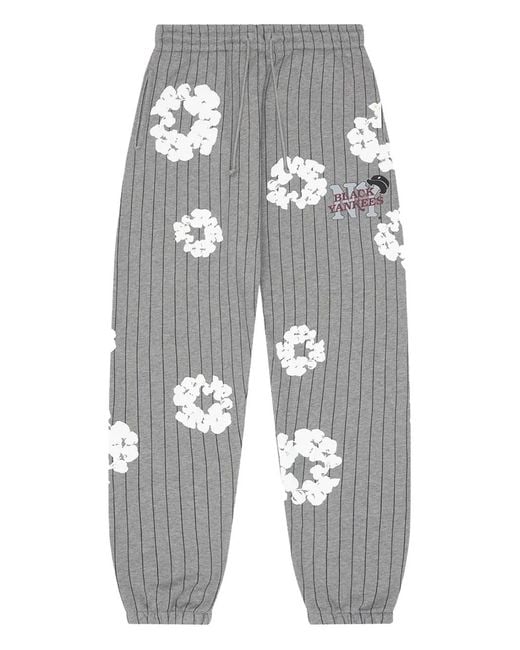 DENIM TEARS Gray Pinstripe Wreath Track Pants for men