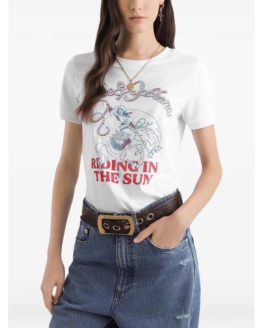 Dolce & Gabbana White Print-Detail T-Shirt