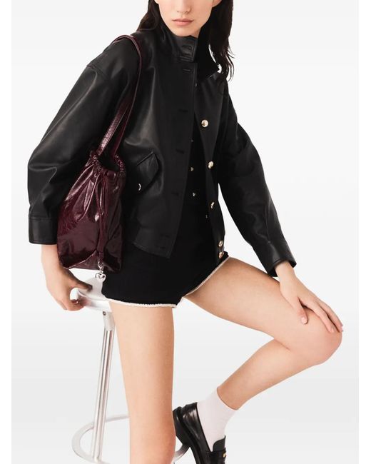 Maje Black Leather Jacket