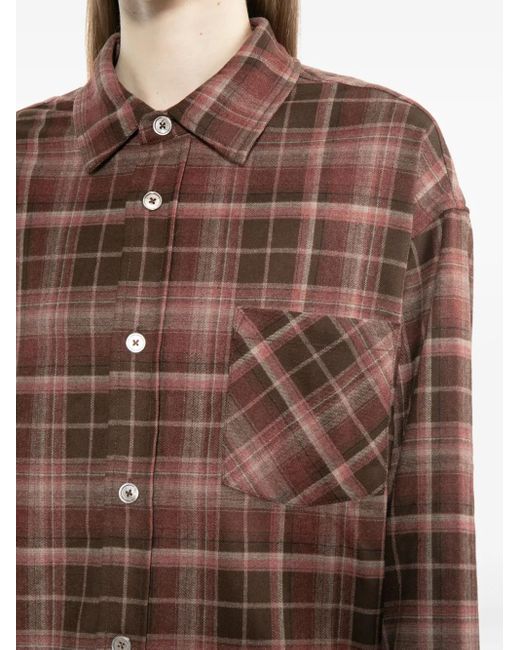 B+ AB Brown Checked Shirt Jacket