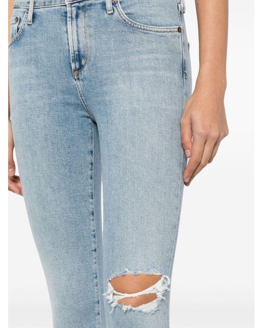 Agolde Blue Sophie Ripped Skinny Jeans