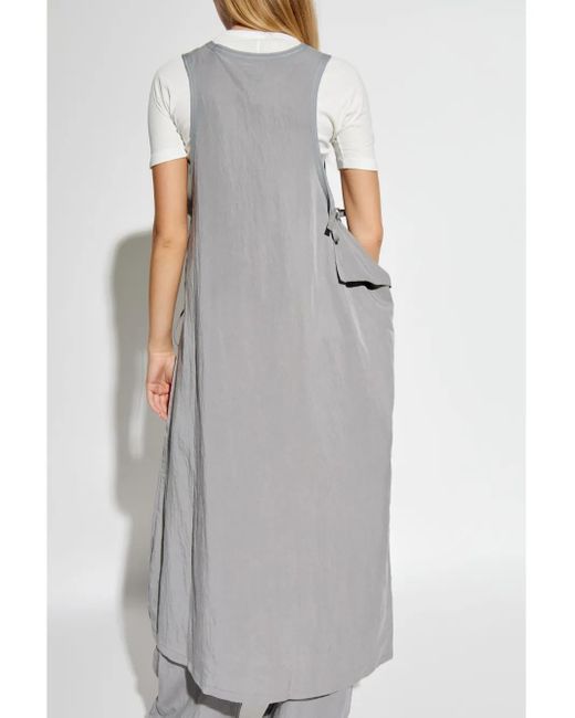 Y-3 Gray Bungee-Laced Twill Dress