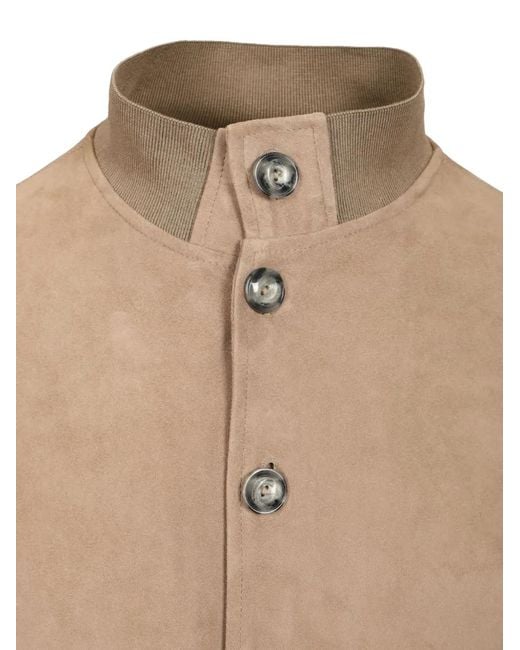 Al Duca D'aosta Natural Suede-Finish Button-Up Jacket for men