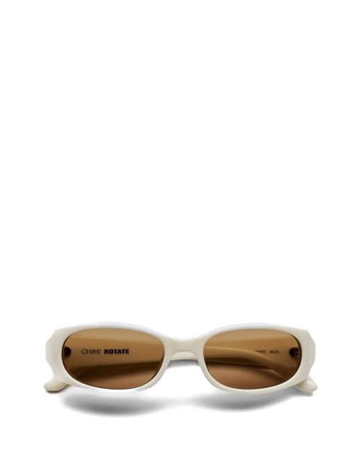 Chimi White Note Oval-Frame Sunglasses