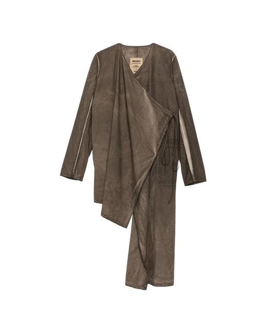 Uma Wang Natural Asymmetric Drape Shirt