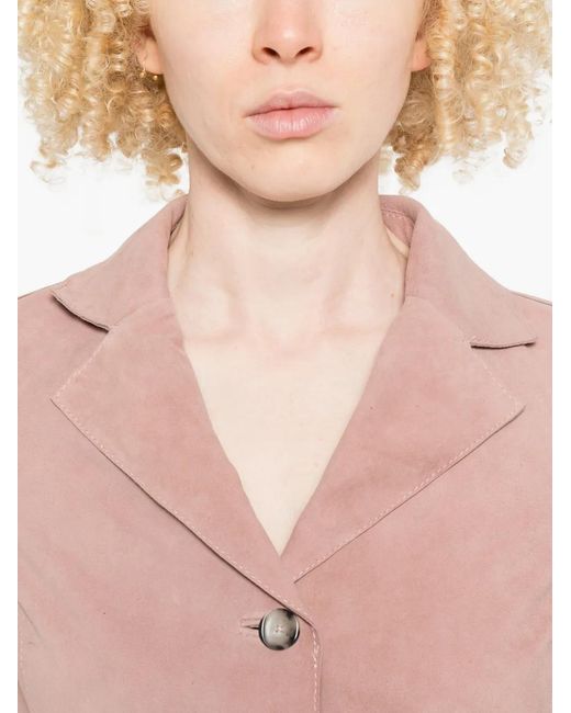 The Jack Leathers Pink Buttoned Suede Jacket