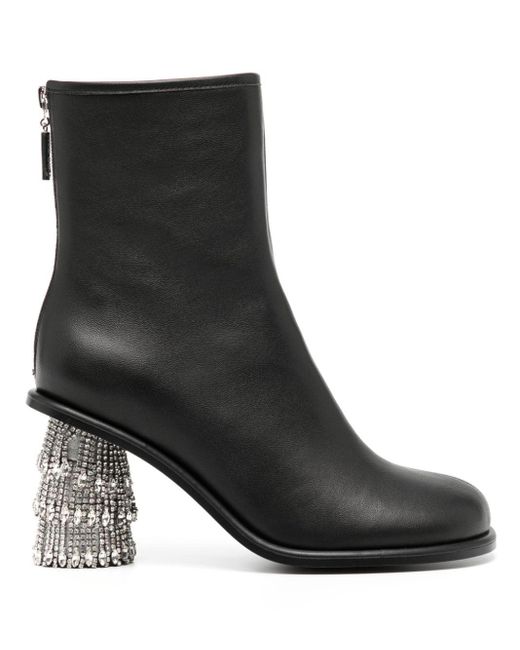 Stine Goya Black Allison 80mm Crystal-embellished Leather Boots