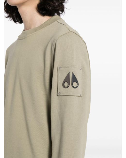 Moose Knuckles Natural Logo-appliqué Cotton Sweatshirt for men