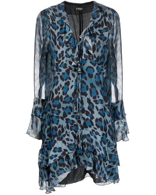 blue leopard print mini dress Leopard Print Bodycon Mini Dress