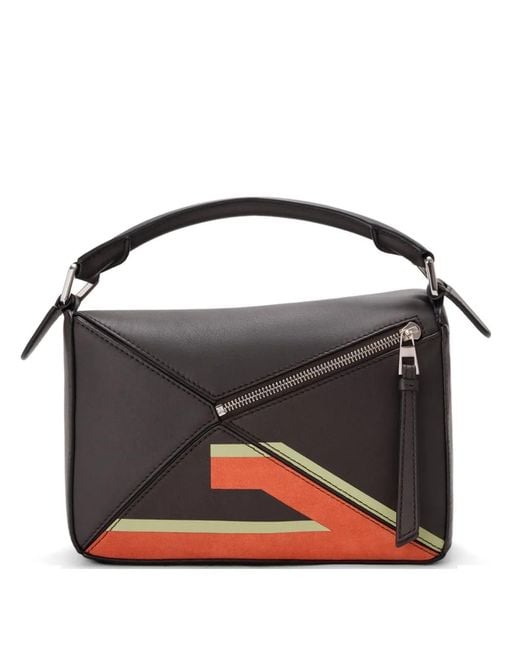 Loewe Black Small Puzzle Futurist Cat Tote Bag