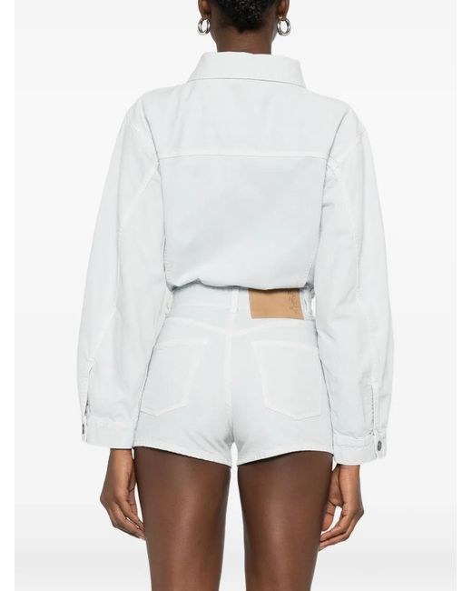 Haikure White Button-Fastening Playsuit