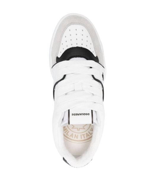 DSquared² Spiker Leren Sneakers in het White