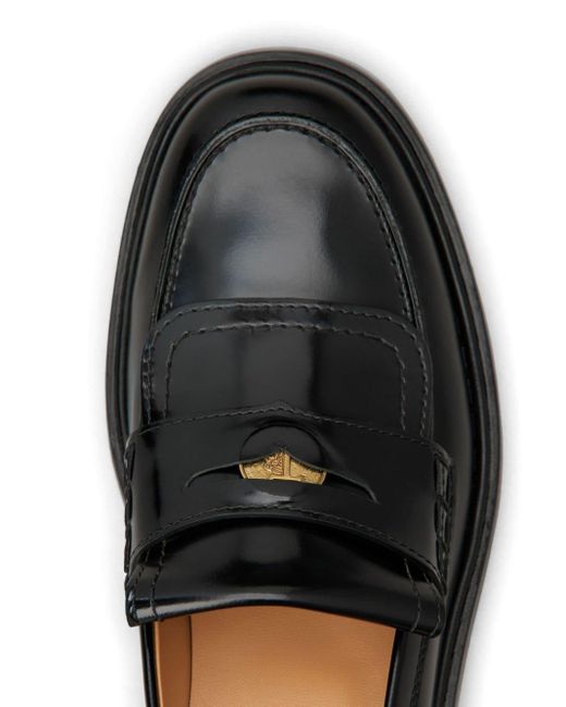 Tod's Loafers Met Logoplakkaat in het Black