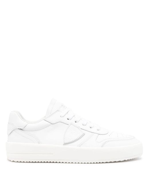 Philippe Model Temple Veau Leren Sneakers in het White
