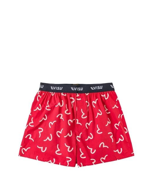 Evisu Red Seagull-Print Boxers for men
