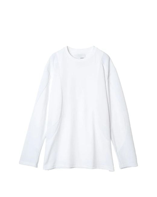 Yoshio Kubo White Segment Panelled T-Shirt for men