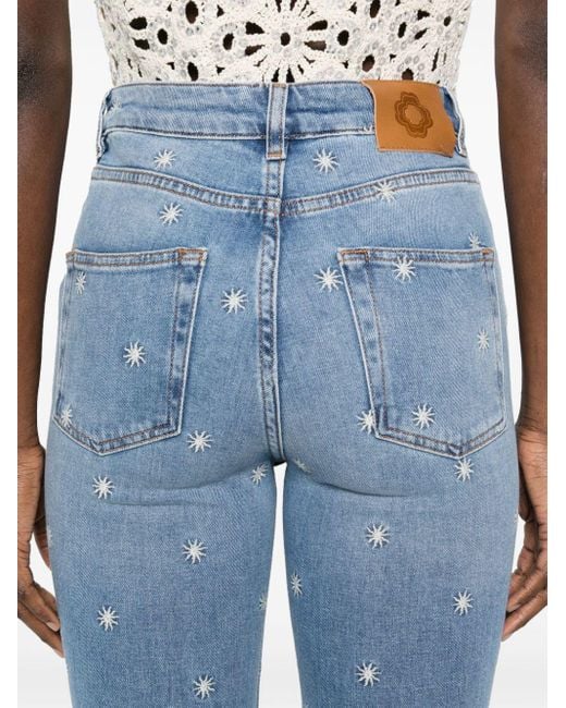 Maje Blue Mid-rise Flared Jeans