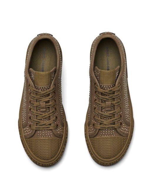 Marc Jacobs Crystal-embellishment Lace-up Sneakers in het Brown