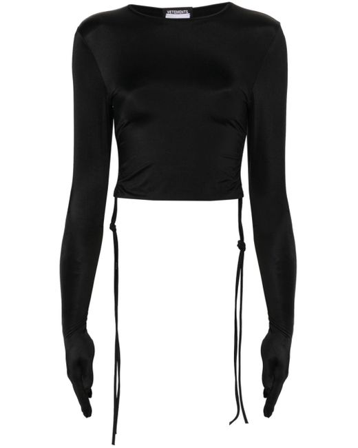 Cropped long-sleeve T-shirt Vetements de color Black