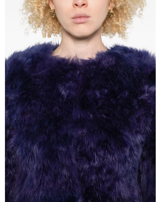 Miu Miu Blue Textured Coat