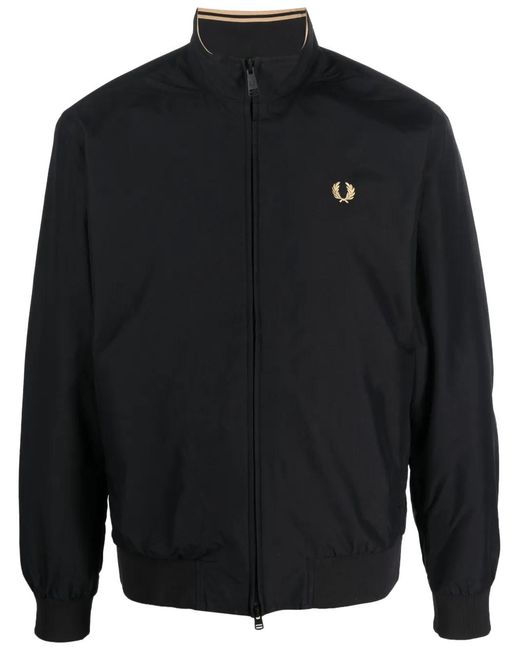Fred Perry Blue Logo-Embroidered Zip-Up Jacket for men