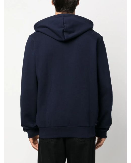 Lacoste Blue Logo-Embroidered Zip-Up Hoodie for men