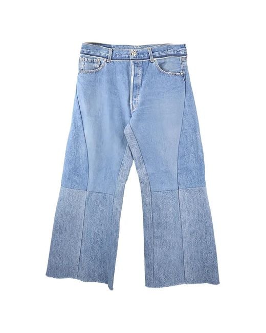 READYMADE Blue Patchwork Faded Jeans for men