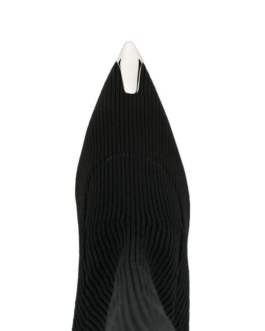 McQueen Black Statement Raffia Pointed-Toe Boots For