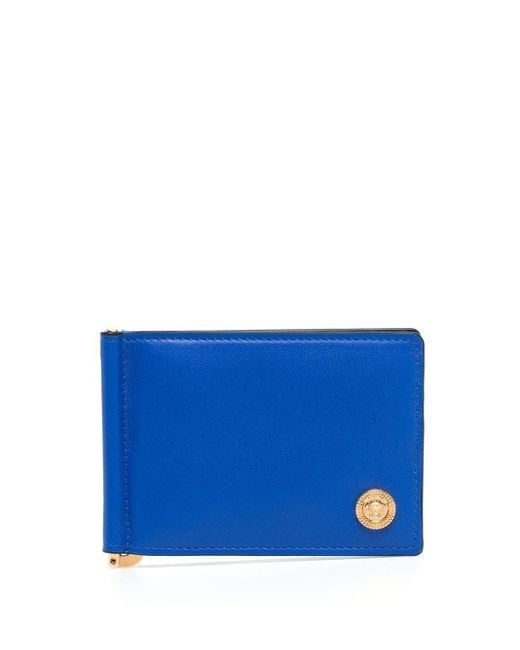 Versace Tribute Medusa Leather Wallet in Blue for Men | Lyst