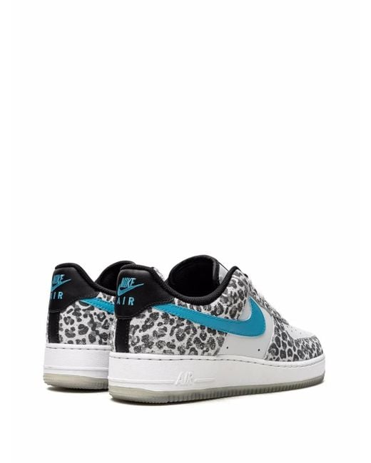 Nike Blue Air Force 1 Low "Snow Leopard" Sneakers