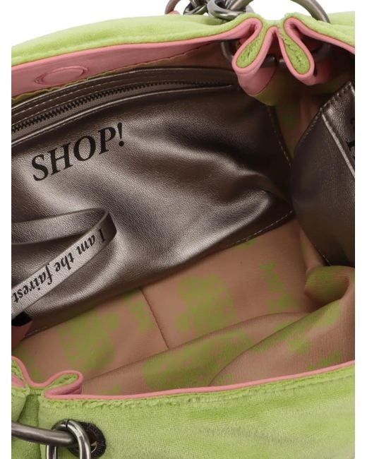 Juicy Couture Green Daydreamer Velour Tote Bag