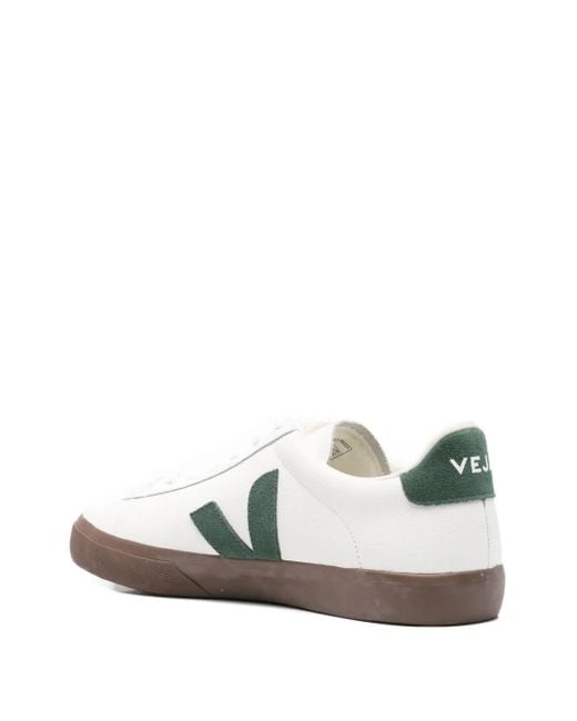 Veja White Campo Leather Cyprus Bark Sneakers