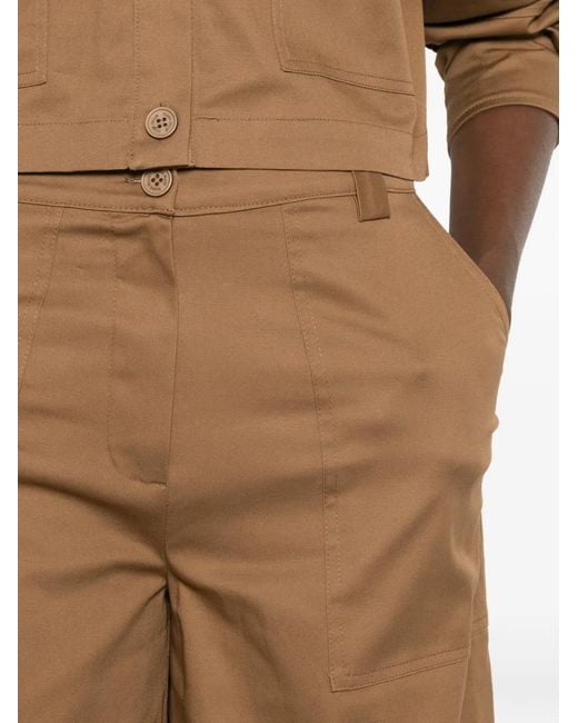 Marc Ellis Natural Patch-Pocket Palazzo Pants