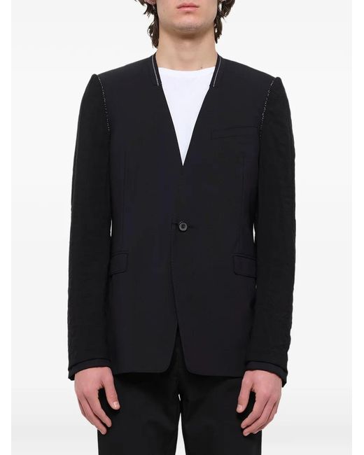 Lanvin Blue Inside-Out Collarless Jacket for men