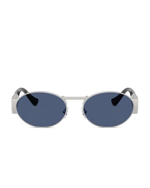 Versace Blue Medusa-Detail Round-Frame Sunglasses for men